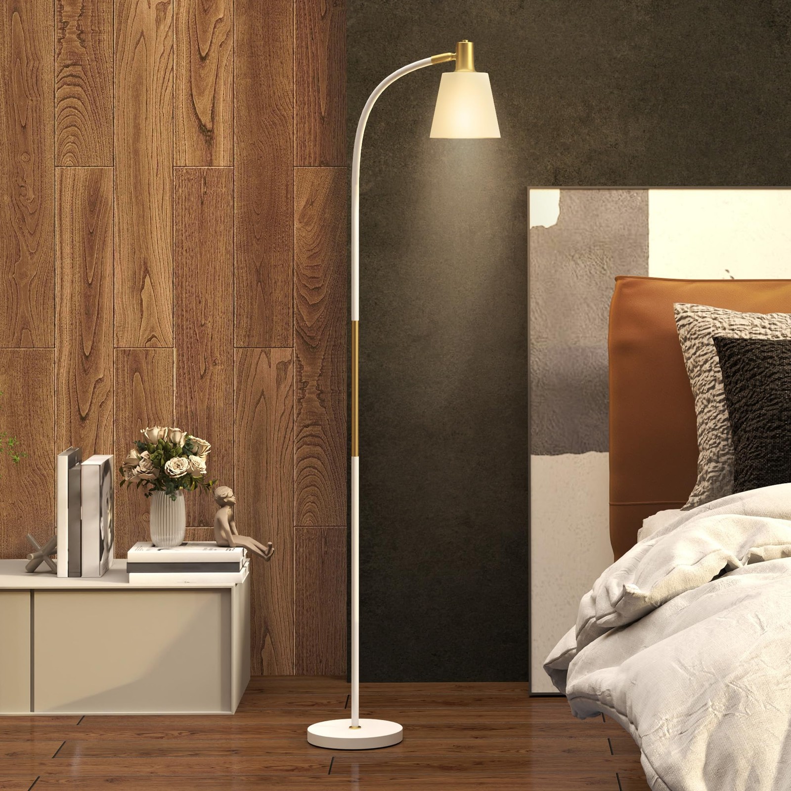 Lampadaire salon réglable hauteur 127-160 cm luminaire sur pied chambre et bureau