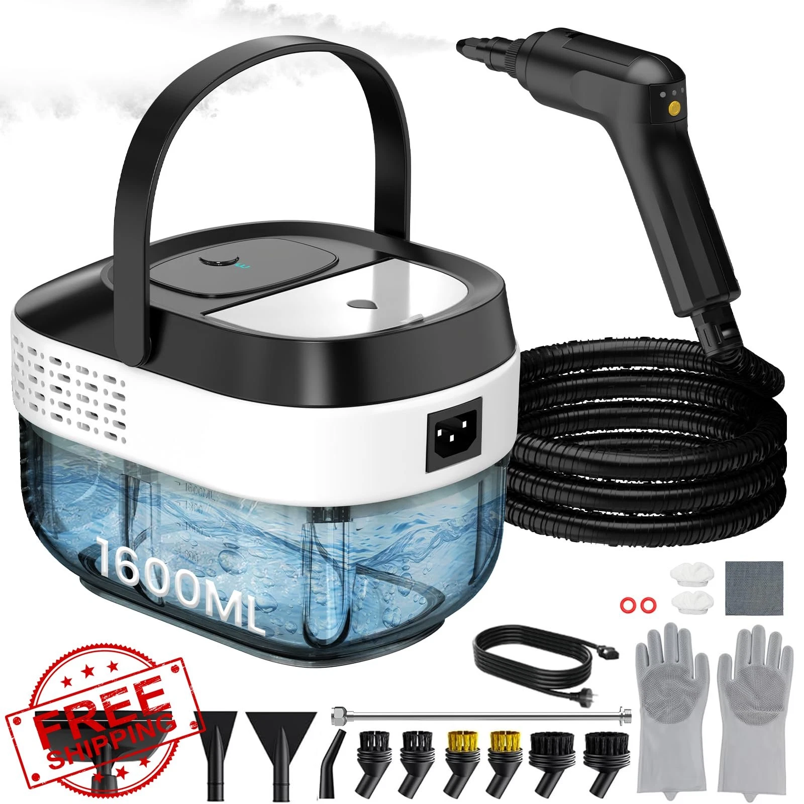 Steam Cleaner 1.6L 2500W Handheld 22pc Accessories Multi-Surface