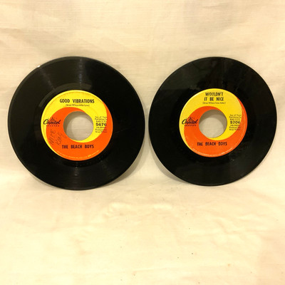 2 Beach Boys 45s Good Vibrations & Wouldn t It Be Nice 1966 Capitol Records
