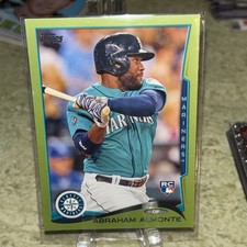 2014 Topps #256 Abraham Almonte Seattle Mariners RC Rookie Card Green Parallel . rookie card picture