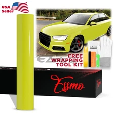 ESSMO PET Super Gloss Acid Lime Car Vehicle Vinyl Wrap Decal Glossy Like Paint