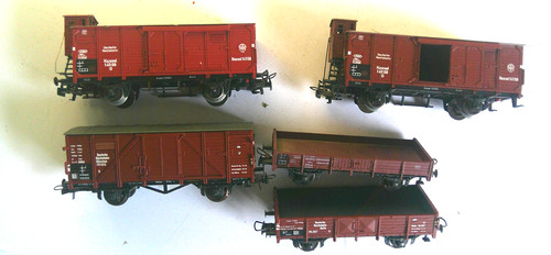 5 x Güterwagen  Kassel München Halle DR Märklin 4695 & Roco / AC Spur H0 | Zustand: Gebraucht
