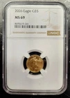 U.S. Mint American Eagle Gold G$5 2026 1/10 oz NGC MS 69 Coin