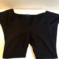 Express Columnist Black Dress Pants 6 Slim Mid Rise Straight 30" Pockets
