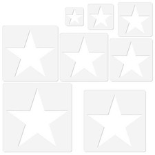 Large Star Stencil Set 8 Pcs Reusable PET Patriotic Stencils for Painting