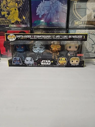 Funko Pop! Vinyl: Star Wars - Darth Vader-Stormtrooper-C-3PO-Luke Skywalker
