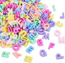 400Cs Resin Alphabet Beads Colorful Letter Beads Bulk 3D A-Z Mixed Macaroon Cand