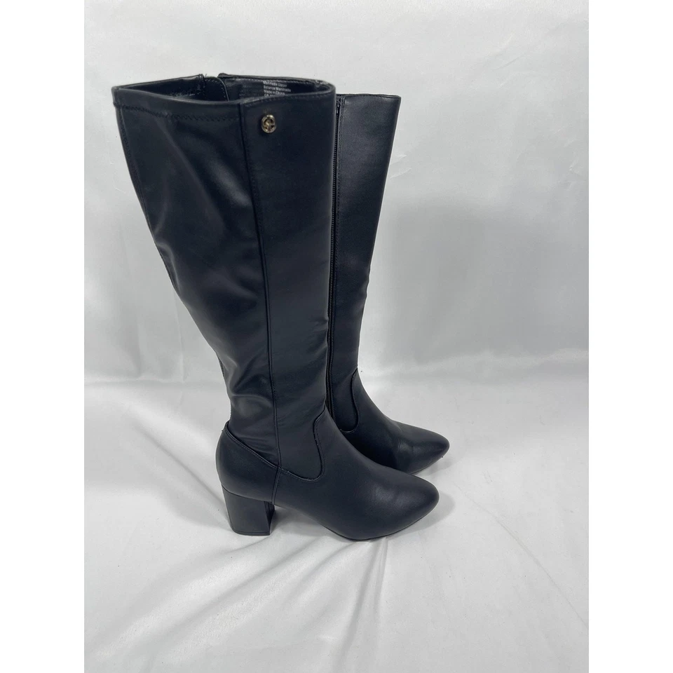 Botas Giani Bernini Talla 6 Negras Maylyneep Tacón Hasta la Rodilla Bloque Espuma con Memoria Alto Foto 4 de 4