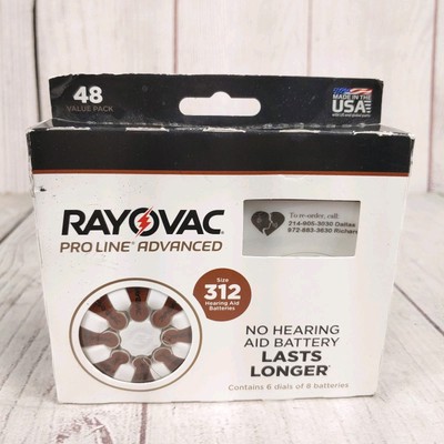NEW OPEN BOX - Rayovac Proline Advanced Size 312 Batteries, 48 Count - UNUSED