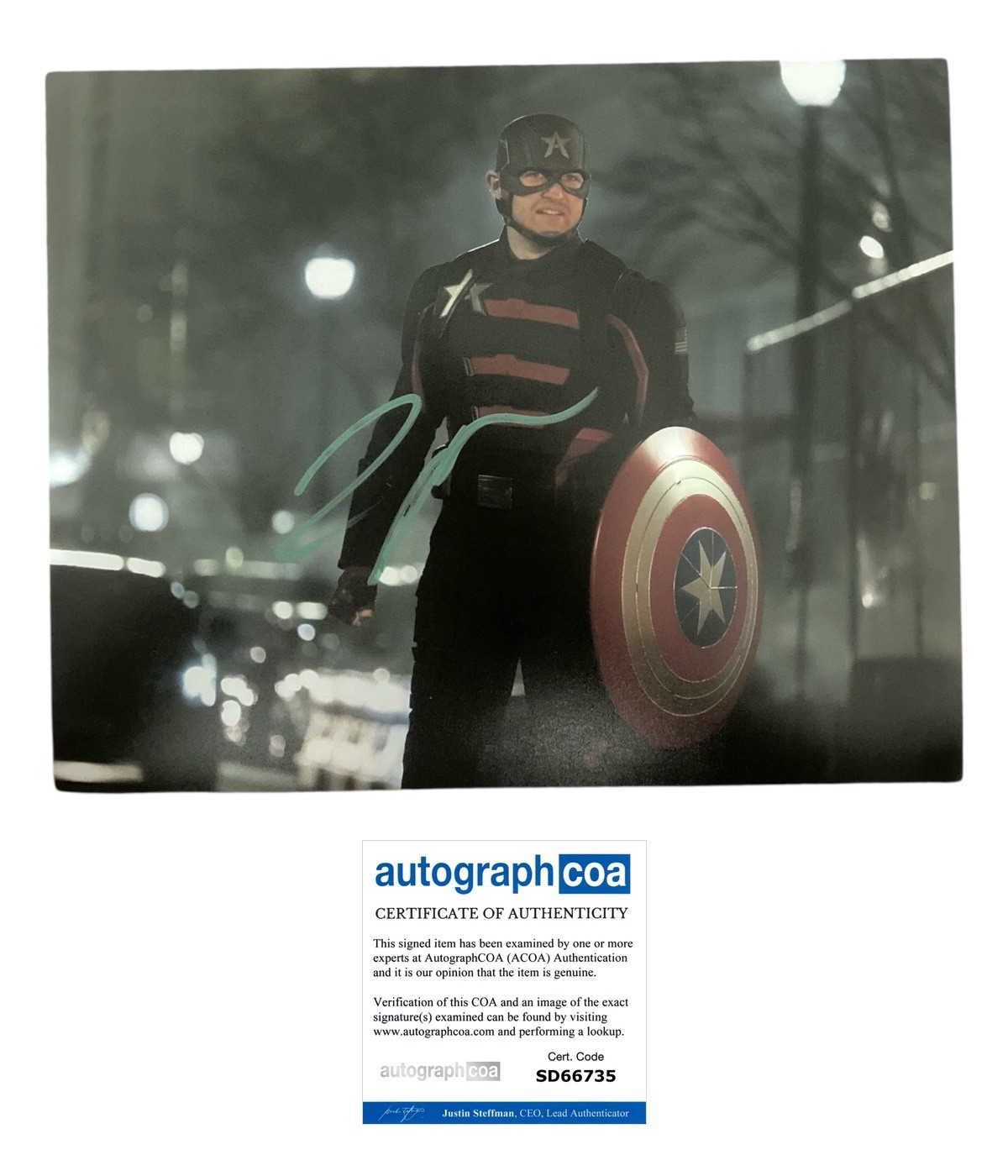 Autógrafo firmado por Wyatt Russell 8x10 "Agente de EE. UU. / John Walker / Thunderbolts ACOA