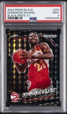 2024 PANINI PRIZM BLACK BLACK FINITE 1/1 #290 DOMINIQUE WILKINS 1/1 PSA 9