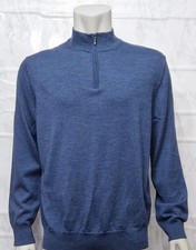 CHARLES TYRWHITT Mens Zip Neck Fine Knit Lightweight Jumper 100% Merino Wool