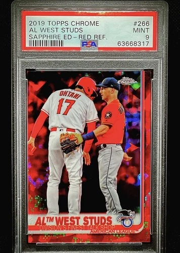 2019 Topps Chrome Sapphire Red Refractor /5 AL Studs Shohei Ohtani/Bregman PSA 9