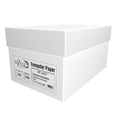 BIZTEK Continuous Computer Paper 12 x 8.5, 92 Brt, 15 lb. 3-Part W/W/W 1200 Sets