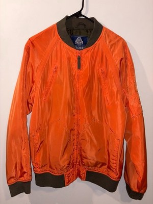 American Rag Men s Medium Orange MA-1 Bomber Flight Jacket Zip Up