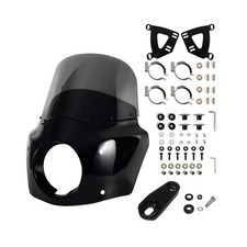 Motorcycle Fairing Windshield Kit with 5.75" Headlight Fairing  11" Smoked