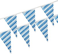 Wimpelkette Bayrisch Blau Partygirlande Volksfest Deko Blau-Weiß Bayern Festzelt