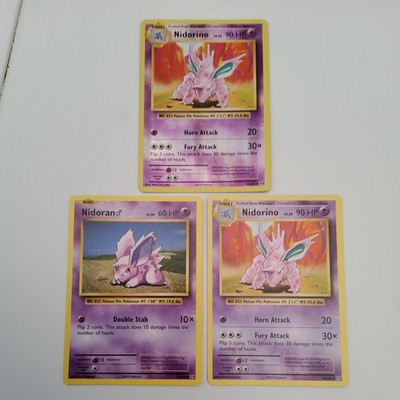 3x Pokemon Card Nidorino inc. Evolutions Reverse Holo 44/108 Nidoran