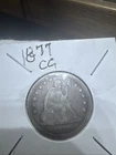1877 CC Seated Liberty Quarter Rare Carson City