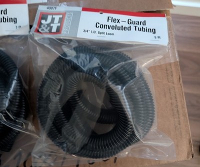 3/4'' Wire Loom, Black 125°C Nylon Split Sleeving, 5 ft Length