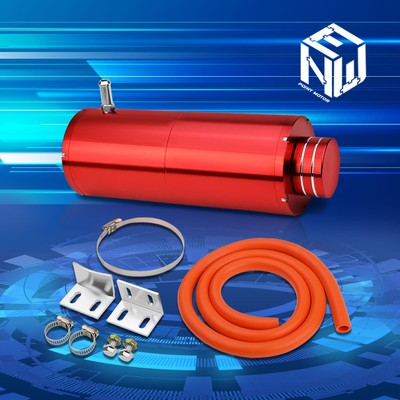 #ad #ad Red 8.5quot;x3quot; Coolant Recovery Overflow Catch Tank Can Sealed Pressure System $18.53