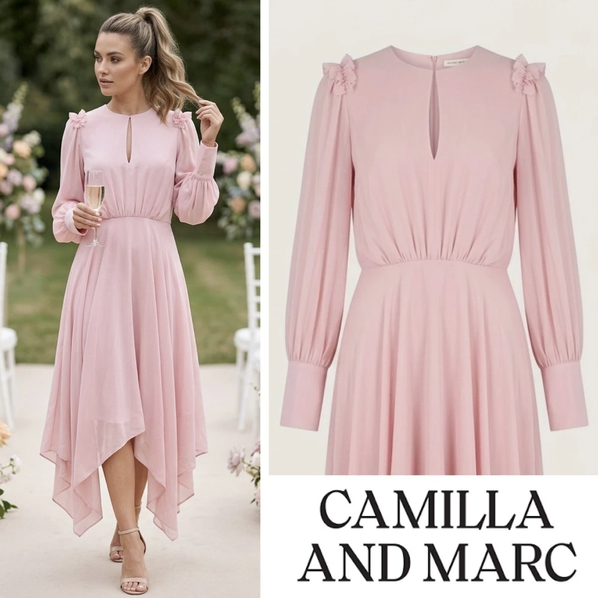 camilla and marc silk pink blush and gold lurex dress Women's CAMILLA AND MARC for sale
