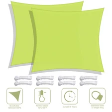 2 Pack 23x22 Ft 97% UV Block Rectangle Sun Shade Sail Canopy Patio Garden Yard