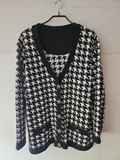 Superschöne Strickjacke, Via Appia,  Cardigan Gr. 50, schwarz weiß, Pepita, Top 