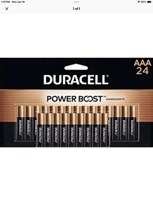 Duracell  Coppertop AAA Alkaline Batteries, Pack Of 24 Expires Mar 2037 or later