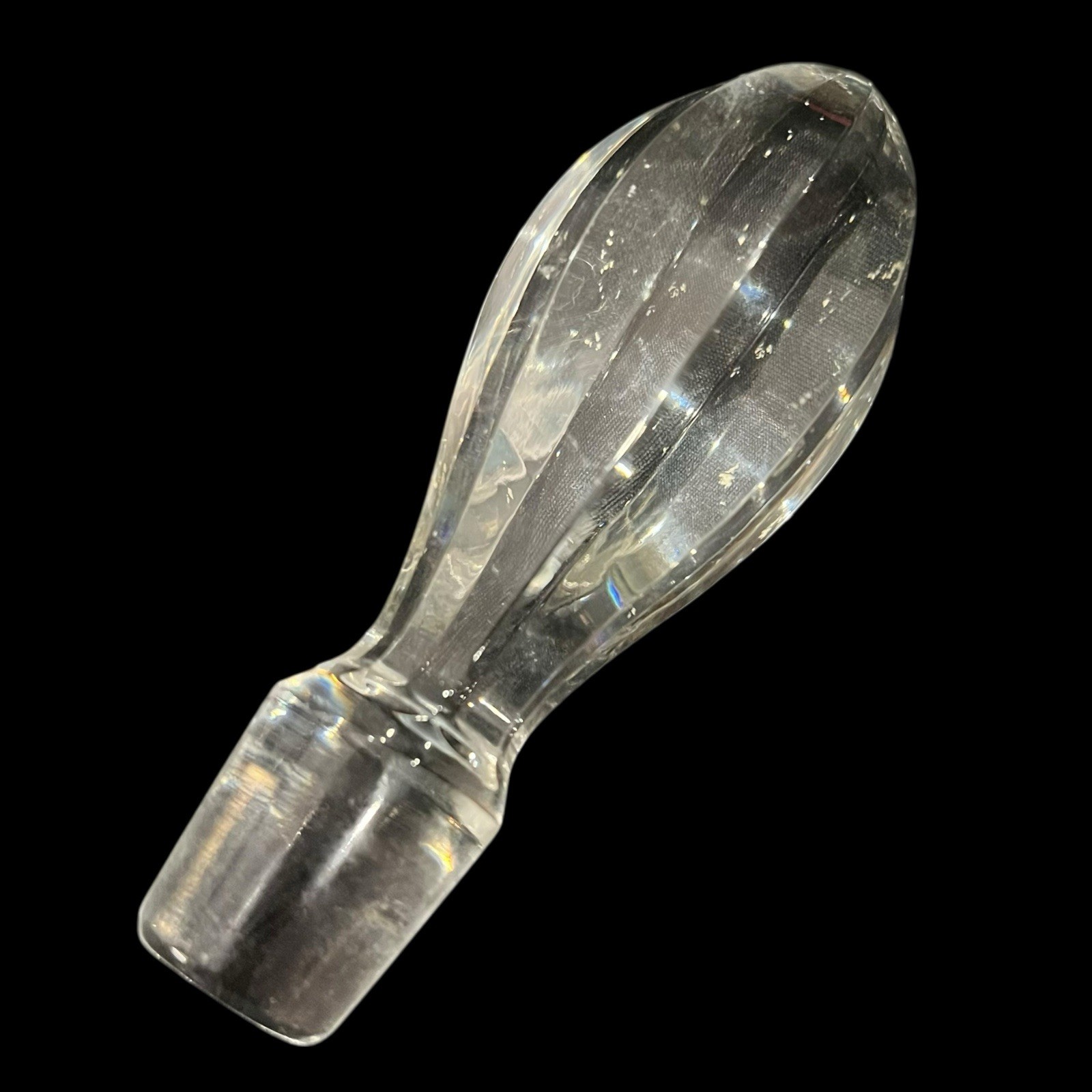 Vintage Heavy Hand Cut Crystal Glass Decanter W/Stopper Liquor 13”