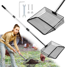 Adjustable 10" Chicken Coop Poop Scooper   Stainless Steel Litter Shovel