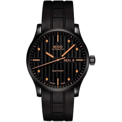 Mido Multifort Gent Black PVD Case Rubber Men's Watch M0054303705180