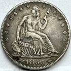 1855-O SEATED LIBERTY  HALF DOLLAR, Arrows, XF, New Orleans Mint