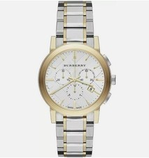 New Burberry BU9751 The City Two Tone Stainless Steel Chronograph Watch 38 mm