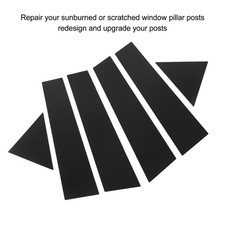 6PCS Car Window Pillar Post Trim Gloss Black Mirror Decoration