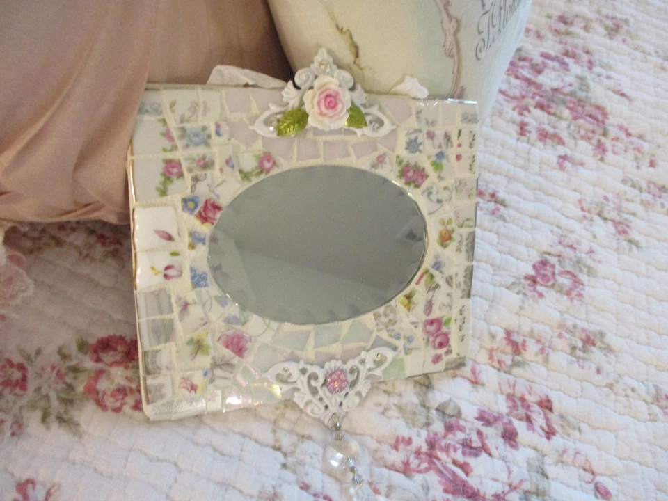 Espejo de mosaico de China rota estilo Shabby Chic con cristal Foto 2 de 4
