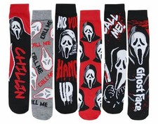 Scream Ghostface Call Me Adult Casual Crew Socks, 6-Pack, Size 10-13