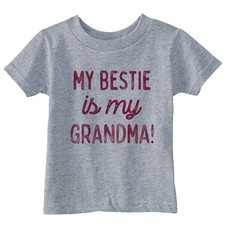 Toddler Funny T Shirts My Bestie Is My Grandma Sarcastic Graphic Novelty Tee For