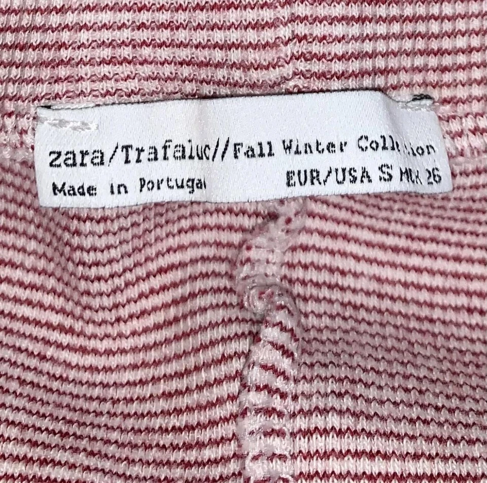 Falda Zara Trafaluc Mujer Pequeña Roja Blanca Elástica Pull On Foto 3 de 4