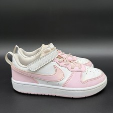 Kids Girls Nike Court Borough Low Recraft White/Pink Foam Size 2y Youth Sneakers