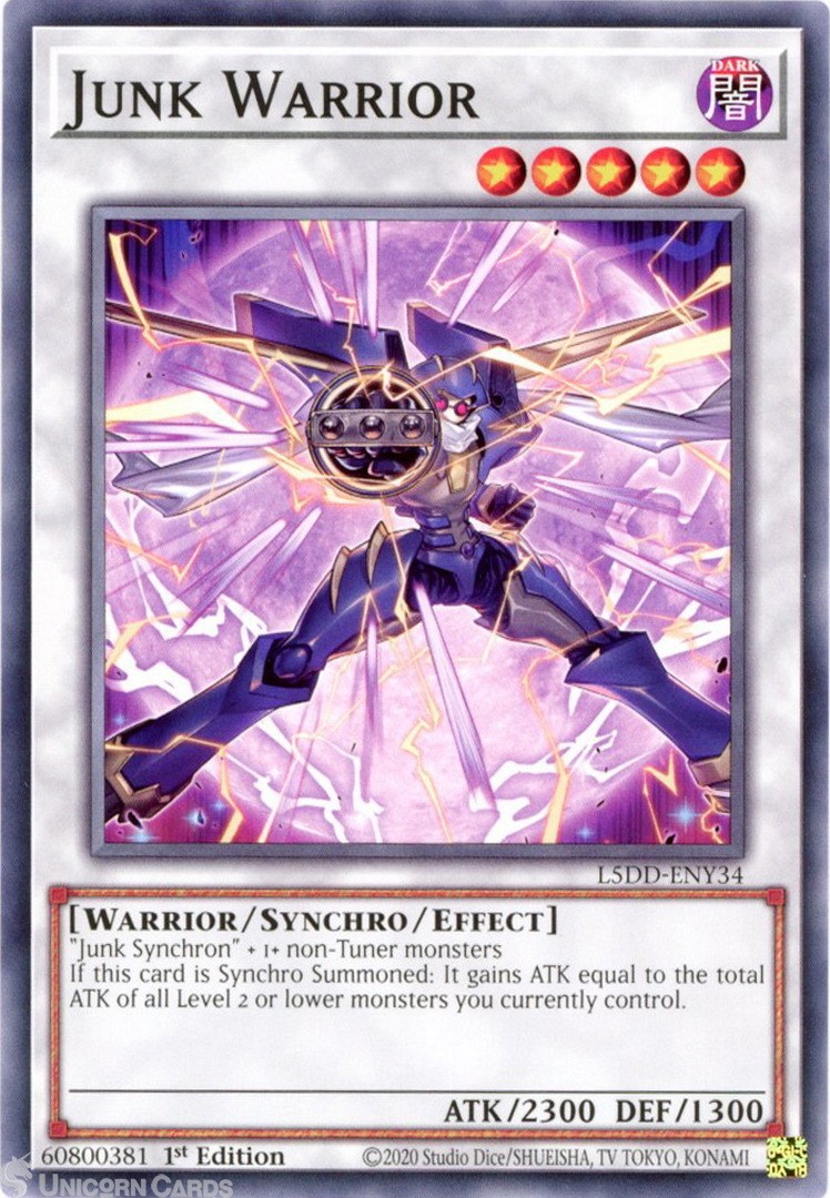 L5DD-ENY34 Junk Warrior Alt Art : Common 1st Edition Mint YuGiOh Card