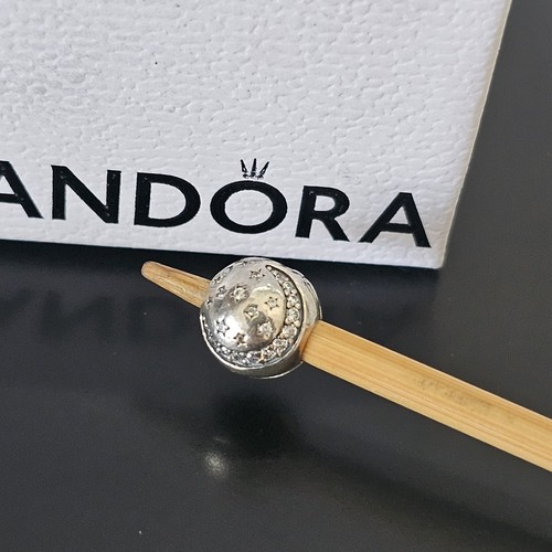 Pandora Twinkling Night Moon and Stars CZ Silver Clip Charm 791386 Free Post - Picture 4 of 16