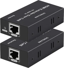 HDMI Extender 196ft HDMI Over Single Cat5E/6/7 HDMI Repeater HDMI Balun Sender T