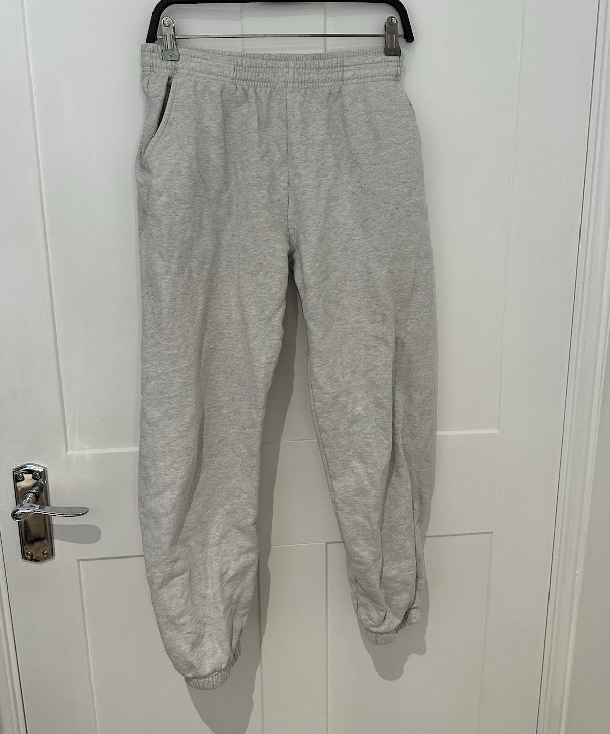 Adanola Women’s Grey Jogger Trousers M Cotton Fleece Drawstring Pockets