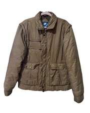 VTG Arctic Circle Jacket Beige Size MED Full Zip Removable Sleeves USA Made 90s