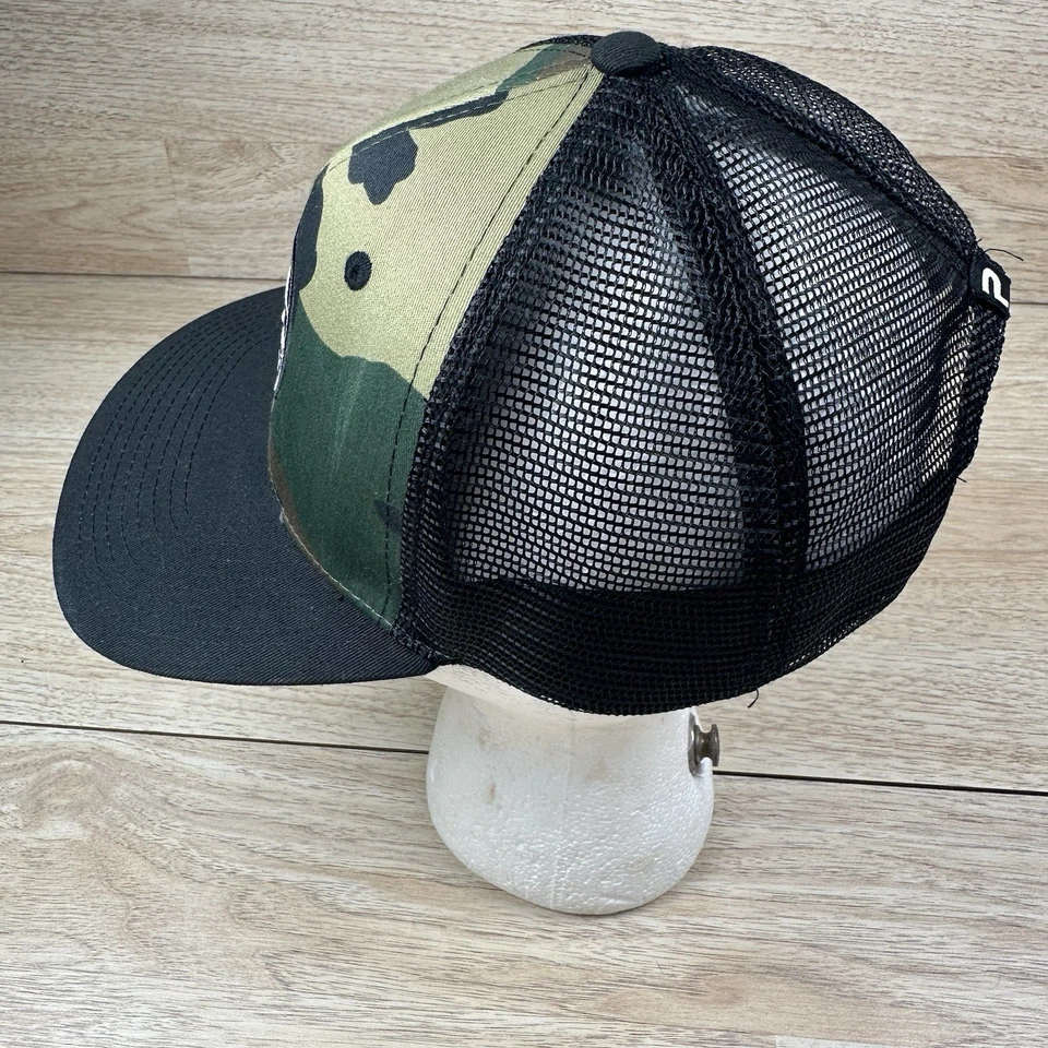 Gorra de camionero pelágico gorra Snapback ajustable camuflaje malla negra espalda pesca al aire libre Foto 4 de 4