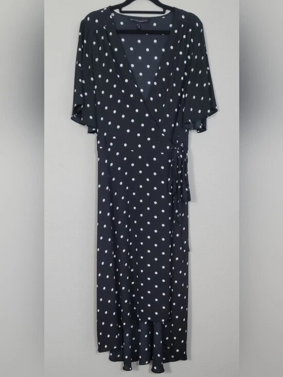 white house black market polka dot dress Polka Dot Faux Wrap Dress