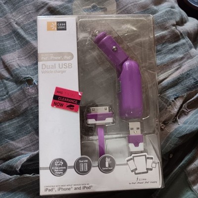 Case Logic Purple Dual USB Vehicle Charger For iPad/iPhone/iPod