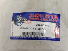 Monster Tool 15/64"  2FL Square End 1/2in Length of Cut Endmill -- TICN