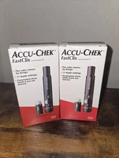 LOT (2) ACCU-CHECK FASTCLIX LANCING DEVICE KIT W/ 6 FREE LANCETS - EXP 04/26+